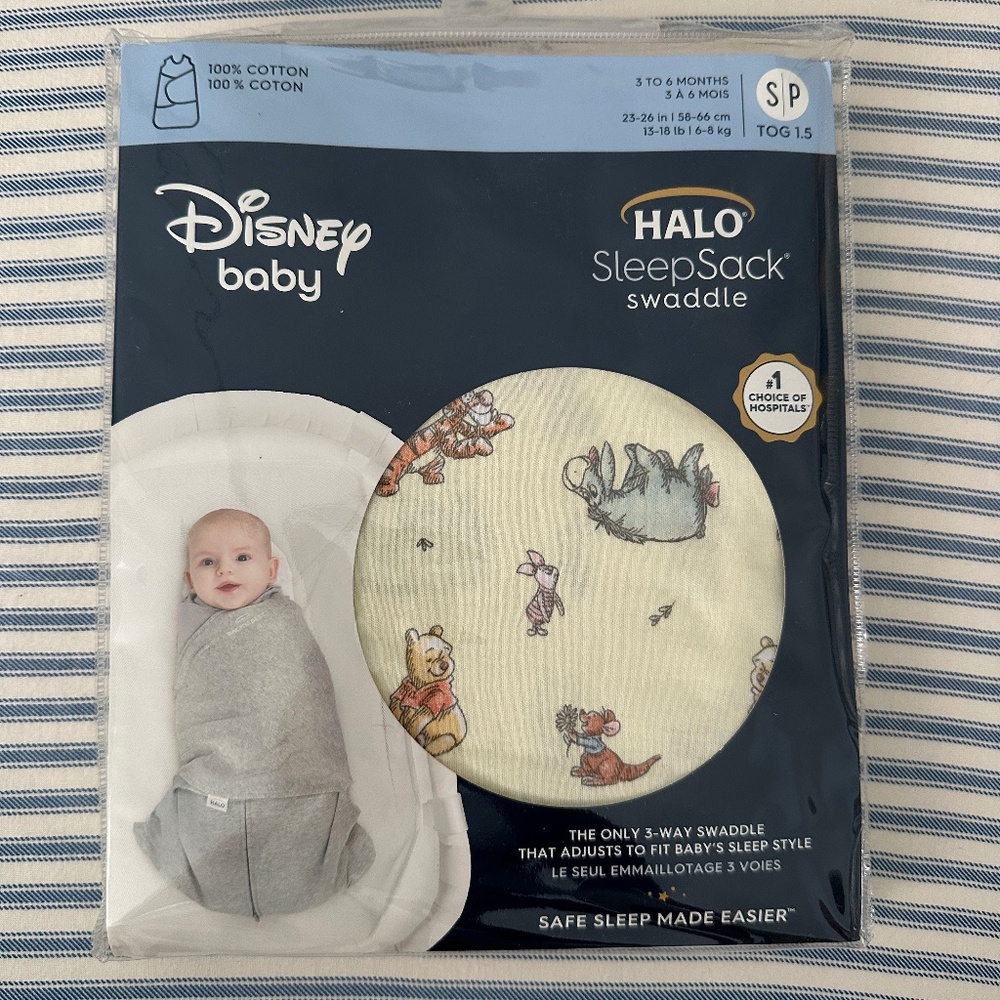 NWT Halo SleepSack Swaddle - Disney Winnie the Pooh - 3-6 Months - 100% Cotton